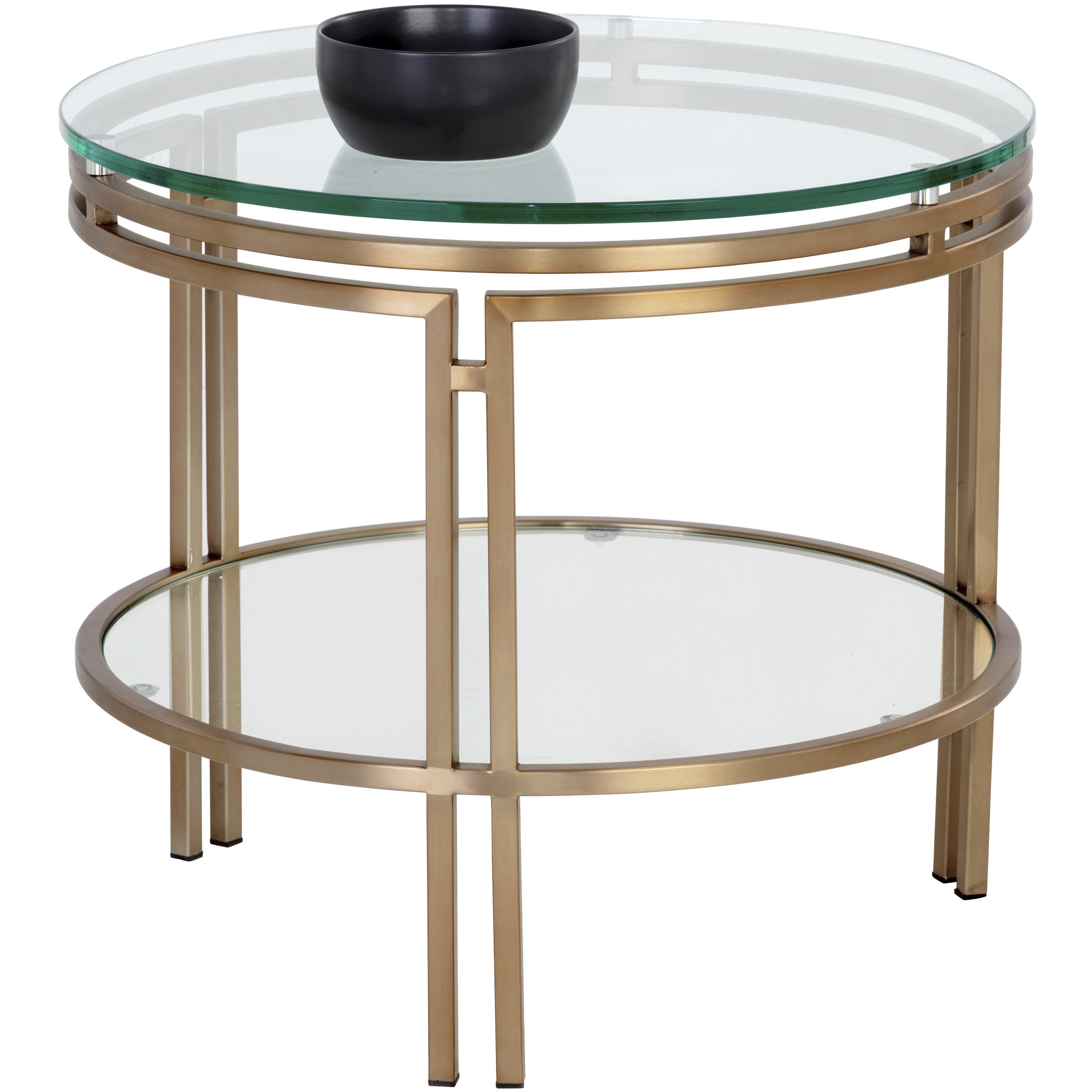 Andros 21.5 X 20 inch Antique Brass End Table
